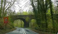 West view of viaduct over the old A90 & the Farg Burn south of Balmanno South Tunnel, on the Glenfarg Line. The Famous Bein Inn is doon the road.<br><br>[Brian Forbes 21/04/2007]