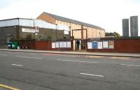 Entrance to Bellgrove Station in April 2007. View north east across Bellgrove Street.<br><br>[John Furnevel 08/04/2007]