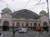 The magnificent frontage at the main station in Basel, Switzerland.<br><br>[Paul D Kerr 04/04/2007]
