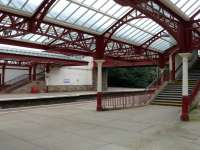View across platforms showing both access stairways.<br><br>[Brian Forbes 29/04/2007]