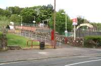 Sunday morning 29 April 2007 at Langbank station. Main entrance, looking south from the B789.<br><br>[John Furnevel 29/04/2007]