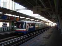 <h4><a href='/locations/B/Bangkok'>Bangkok</a></h4><p><small><a href='/companies/B/Bangkok_Mass_Transit_System'>Bangkok Mass Transit System</a></small></p><p>BTS Sky Train. 35 x 3 car trains on 55km of elevated track. Thanks to my daughter Lynda for the photograph. 9/11</p><p>30/04/2007<br><small><a href='/contributors/Alistair_MacKenzie_Collection'>Alistair MacKenzie Collection</a></small></p>