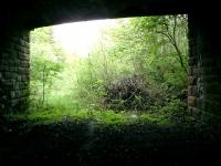 Caledonian Railway Lanarkshire and Dumbartonshire line, bridge below Beardmore Street bridge, looking W from double track tunnel.<br><br>[Alistair MacKenzie 04/05/2007]