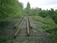 Caledonian Railway Lanarkshire and Dumbartonshire line, near Dumbarton Road, trackbed looking E.<br><br>[Alistair MacKenzie 04/05/2007]