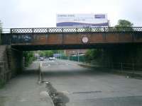 Caledonian Railway Lanarkshire and Dumbartonshire line, bridge over Agamemnon Street, Dalmuir.<br><br>[Alistair MacKenzie 04/05/2007]