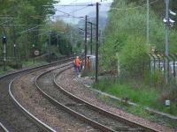 Inspection taking place on a junction box at Johnstone<br><br>[Graham Morgan 25/04/2007]