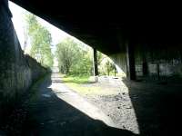 Lanarkshire and Dumbartonshire Railway branch to Rothesay Dock. Bridge over carried Yoker Riverside Station.<br><br>[Alistair MacKenzie 09/05/2007]