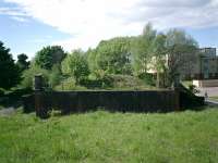 Lanarkshire and Dumbartonshire Railway, Yoker Riverside Station. This was an island platform station on an elevated line at this point. The platform continued on the bridge over Greenlaw Street which accessed Rothesday Dock.<br><br>[Alistair MacKenzie 09/05/2007]