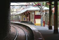 Approach to Crosshill station from Mount Florida in the rain on 6 May 2007. <br><br>[John Furnevel /05/2007]