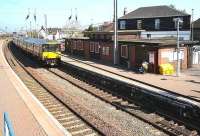 A Glasgow Central - Ayr service passes through Newton-on-Ayr station on 3 May 2007.<br><br>[John Furnevel 03/05/2007]