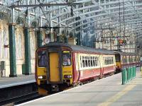 156508 departing Platform 12 bound for Paisley Canal.<br><br>[Graham Morgan 28/04/2007]