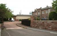 Entrance to the station forecourt at East Linton from Station Road on 16 May 2007. <I>Station House</I> seems a bit of an understatement in this case!<br><br>[John Furnevel 16/05/2007]