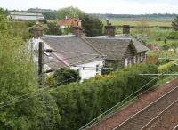 The former station at East Fortune on the up side of the main line, seen on 16 May 2007 from the road bridge.<br><br>[John Furnevel 16/05/2007]
