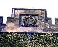 Detail on Guthrie Gate showing the Guthrie family coat of arms.<br><br>[Craig Seath //1982]