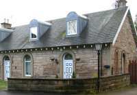 Detail of the restored station building at Crookston on 20 May 2007,  showing the <I>Ticket Office</I> and <I>Waiting Room</I>.<br><br>[John Furnevel 20/05/2007]