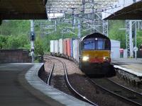 66416 with the daily WH Malcolm freight service from Elderslie to Grangemouth about to pass through Paisley Gilmour Street <br><br>[Graham Morgan 22/05/2007]