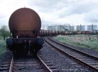 Molasses train arriving at Menstrie in March 1990.<br><br>[Mark Dufton /03/1990]