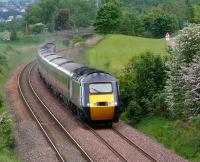 1S15, Highland Chieftain heads north at Luncarty, four miles past Perth bound for the Highland Capital, Inverness.<br><br>[Brian Forbes 26/05/2007]