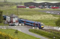 Glasgow - Aberdeen train (CG liveried 170420) on Blackford LC on 1 June.<br><br>[Bill Roberton 1/06/2007]