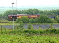 66098  with a rake of coal hoppers ready to leave for Cockenzie.<br><br>[Brian Forbes 03/06/2007]