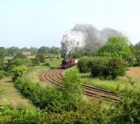 6201 Princess Elizabeth climbs away from Farington Curve Junction onto the East Lancs line, south of Preston on 9 June with the Cumbrian Mountain Express. <br><br>[John McIntyre 09/06/2007]