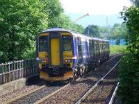 156493 crossing Pollokshaws viaduct at the rear of a three unit train heading towards Glasgow Central<br><br>[Graham Morgan 28/05/2007]