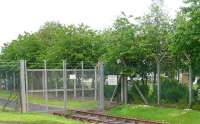 The old railway entrance to RAF Leuchars in June 2007. This access was replaced by a pipeline to a bunker fuel depot at Linkswood next the A92 road at St Fort. [See image 33603]<br><br>[Brian Forbes 10/06/2007]