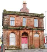 South side of Saltcoats station in May 2007 looking east at the former offices/station masters house between the platform (left) and Vernon Street. <br><br>[John Furnevel /05/2007]