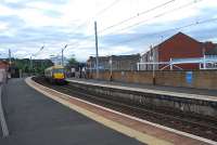 Lanark train entering Partick. The new interchange rises to the right.<br><br>[Ewan Crawford 13/06/2007]