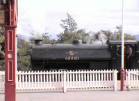 NBR saddle tank preserved at Strathspey Railway, sitting in Platform 3.<br><br>[Brian Forbes /05/2006]