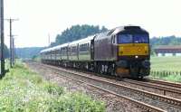 47854 approaches Bow of Fife crossing bound for Keith. The first leg of the five day Classic Tour, using the Royal Scotsman set.<br><br>[Brian Forbes 18/06/2007]