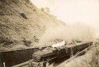 5.30 pm St Enoch - Midland Express. Climbing to Shilford. 5X 4.6.0 5715. Spring 1941.<br><br>[G H Robin collection by courtesy of the Mitchell Library, Glasgow //1941]