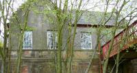 Station reception and waiting room at Gleneagles. As can be seen the overbridge door has been filled in. When the Crieff plarform line and sidings were lifted in 1965 this building was sold to a private owner. A car park was laid on the track bed and access gained to the platform by  8 steps.<br><br>[Brian Forbes /05/2007]