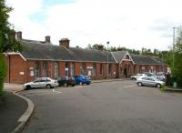 The building on the up side of Dumfries station on 30 May looking north - now incorporating a cafe/restaurant.<br><br>[John Furnevel 30/05/2007]