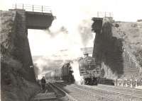 73120 leaving Buchanan Street tunnel on 10.00 Highland train.<br><br>[G H Robin collection by courtesy of the Mitchell Library, Glasgow 21/08/1957]