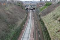 Arbroath looking east at the track renewal.<br><br>[Duncan Ross 02/03/2007]