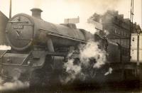 12.30pm Glasgow-Stranraer express leaving Ayr. Driver J. McCreadie and fireman W. McKirdy. 4.6.0 5730 <i> Ocean</i>.<br><br>[G H Robin collection by courtesy of the Mitchell Library, Glasgow //1941]