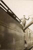 Johnny Shields giving 5716 water at Girvan.<br><br>[G H Robin collection by courtesy of the Mitchell Library, Glasgow //1941]