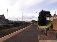 The old still hanging on for dear life... Northbound express passing semaphore signal at north end of Larbert station. Anyone know when the signals at the north end are being replaced?<br><br>[Paul D Kerr 27/06/2007]