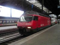 Interegional Express for Zurich Airport awaits departure at Basel<br><br>[Paul D Kerr 16/04/2007]