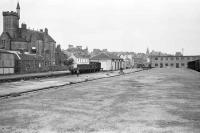 Looking towards the town from the goods platform at Fraserburgh on 01 June  1974. The station is over to the left.<br><br>[John McIntyre 01/06/1974]