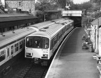 Prototype Sprinter 154001 passing north through Aberdour in May 1987.<br><br>[Bill Roberton 06/05/1987]