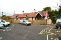 The attractive station at West Kilbride, seen here on 17 May 2007. The front of the building was fenced off at the time as a result of alterations taking place as part of its conversion to a restaurant. [See image 36376]<br><br>[John Furnevel 17/05/2007]