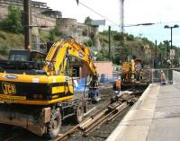 Activity around the exit from the east end locomotive bays at Waverley on 5 July where a large hole has appeared.<br><br>[John Furnevel 05/07/2007]