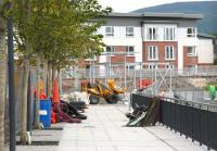 Steps up to the new station building and platform at Alloa on 10 July 2007.<br><br>[John Furnevel 10/07/2007]