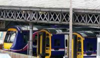 Perth Carriage sidings (north end) showing 170406, 158706 & 158720.<br><br>[Brian Forbes 14/07/2007]