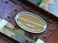 'Alex Findlay and Co' works plate on the middle footbridge at Perth station.<br><br>[Brian Forbes 14/07/2007]