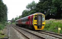 Blackpool - York service near the former Hoghton station on the approach to Blackburn on 14 July. West Yorkshire PTE liveried 158907. <br><br>[John McIntyre 14/07/2007]