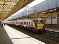 Gourock train standing at Paisley Gilmour Street on 17 July.<br><br>[David Panton 17/07/2007]