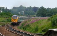 Compass Tours from Dalwhinnie returning to Liverpool behind 47843 <I>Vulcan</I> about to pass Gleneagles on 21 July 2007.<br><br>[Brian Forbes 21/07/2007]